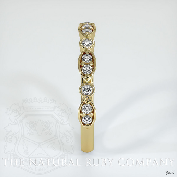14K Yellow Gold Diamond and Diamond Antique Style Wedding Band