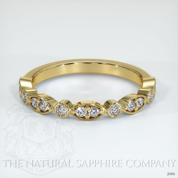 18K Yellow Gold Diamond Antique Style Wedding Band