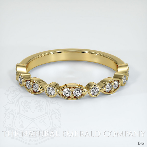 18K Yellow Gold Diamond and Diamond Antique Style Wedding Band