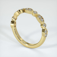 18K Yellow Gold Diamond and Diamond Antique Style Wedding Band Image