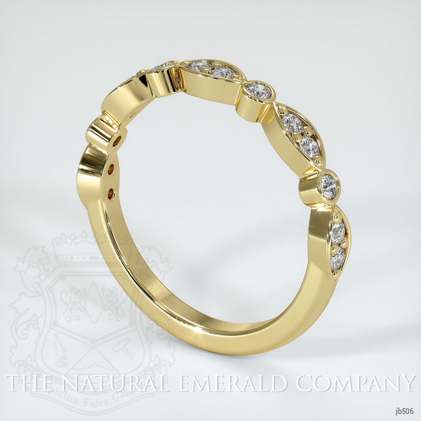 18K Yellow Gold Diamond and Diamond Antique Style Wedding Band