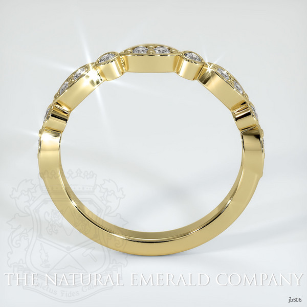 18K Yellow Gold Diamond and Diamond Antique Style Wedding Band