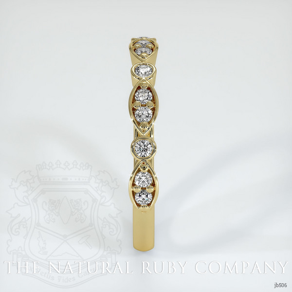 18K Yellow Gold Diamond and Diamond Antique Style Wedding Band