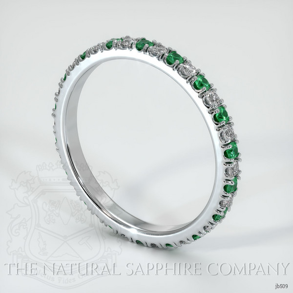 Platinum 950 Emerald and Diamond Eternity Wedding Band
