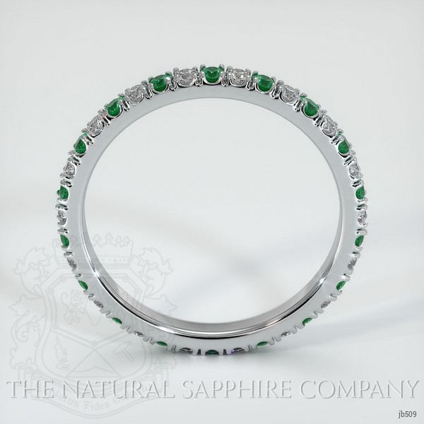 Platinum 950 Emerald and Diamond Eternity Wedding Band