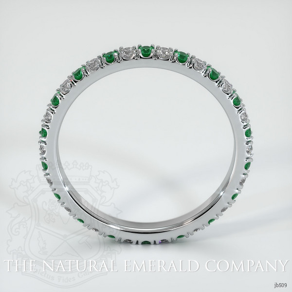 Platinum 950 Emerald and Diamond Eternity Wedding Band