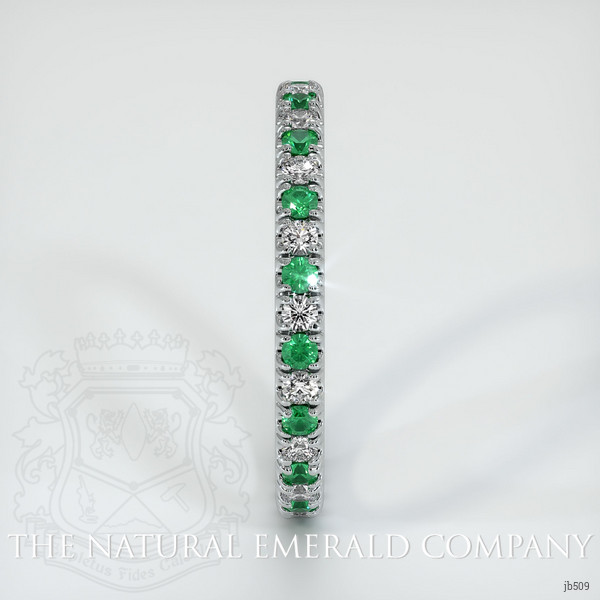 Platinum 950 Emerald and Diamond Eternity Wedding Band