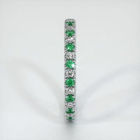 18K White Gold Emerald and Diamond Eternity Wedding Band Image