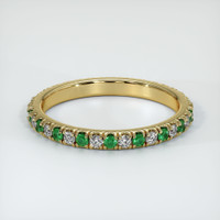 18K Yellow Gold Emerald and Diamond Eternity Wedding Band Video