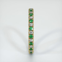 18K Yellow Gold Emerald and Diamond Eternity Wedding Band Image