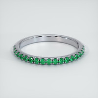 18K White Gold Emerald Pave Wedding Band Video