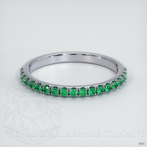 18K White Gold Emerald Pave Wedding Band