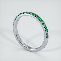 18K White Gold Emerald Pave Wedding Band Image