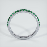18K White Gold Emerald Pave Wedding Band Image