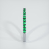 18K White Gold Emerald Pave Wedding Band Image