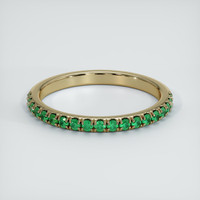 18K Yellow Gold Emerald Pave Wedding Band Video