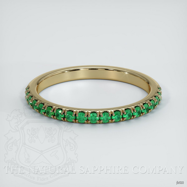 18K Yellow Gold Emerald Pave Wedding Band