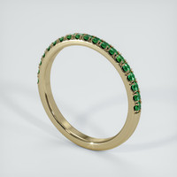 18K Yellow Gold Emerald Pave Wedding Band Image