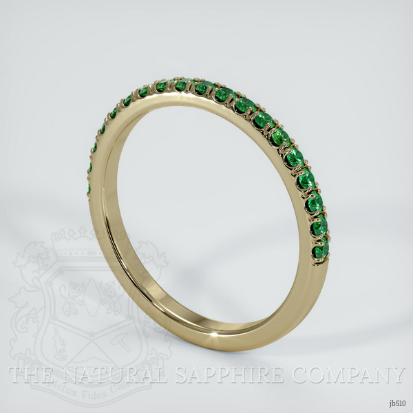 18K Yellow Gold Emerald Pave Wedding Band