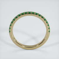 18K Yellow Gold Emerald Pave Wedding Band Image