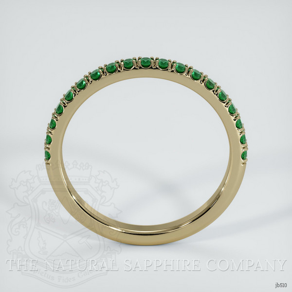18K Yellow Gold Emerald Pave Wedding Band