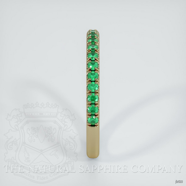 18K Yellow Gold Emerald Pave Wedding Band