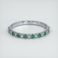 18K White Gold Emerald and Diamond Pave Wedding Band Video