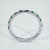 18K White Gold Emerald and Diamond Pave Wedding Band Image