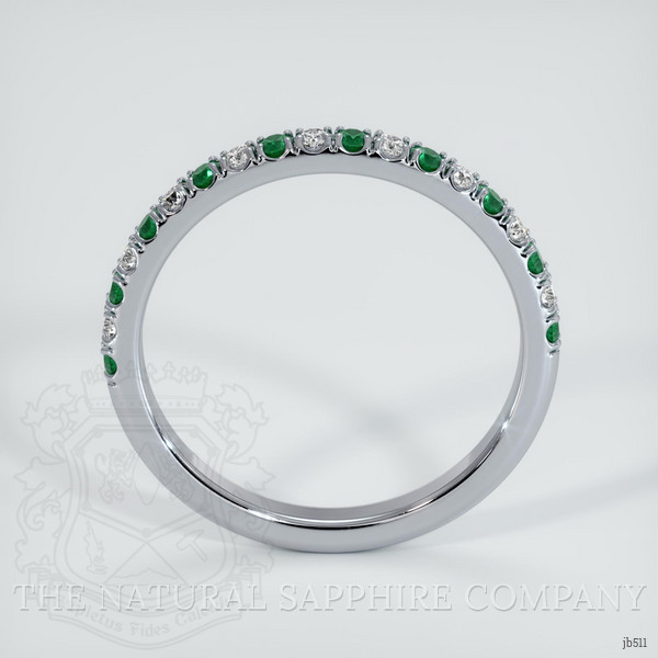 18K White Gold Emerald and Diamond Pave Wedding Band