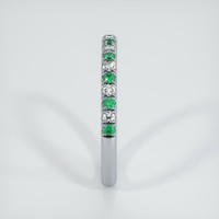 18K White Gold Emerald and Diamond Pave Wedding Band Image