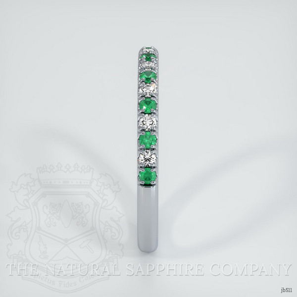18K White Gold Emerald and Diamond Pave Wedding Band