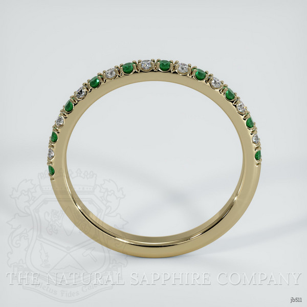 18K Yellow Gold Emerald and Diamond Pave Wedding Band