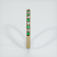 18K Yellow Gold Emerald and Diamond Pave Wedding Band Image