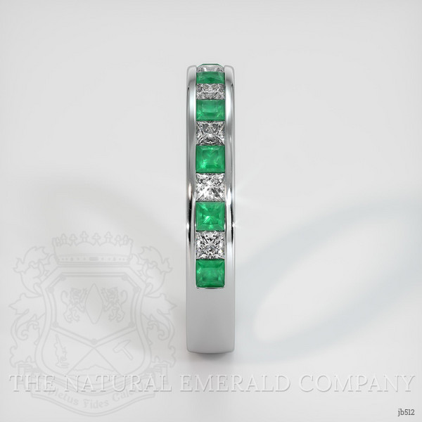 18K White Gold Emerald and Diamond Channel Wedding Band