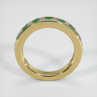 18K Yellow Gold Emerald and Diamond Channel Wedding Band Image