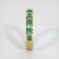 18K Yellow Gold Emerald and Diamond Channel Wedding Band Image