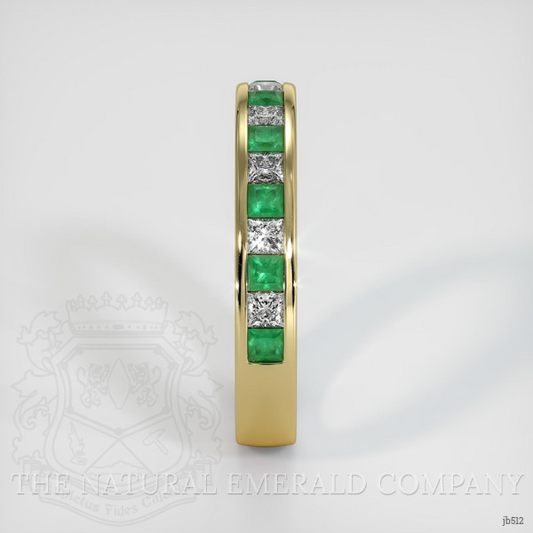 18K Yellow Gold Emerald and Diamond Channel Wedding Band