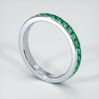 18K White Gold Emerald Eternity Wedding Band Image