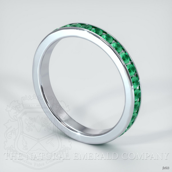 18K White Gold Emerald Eternity Wedding Band