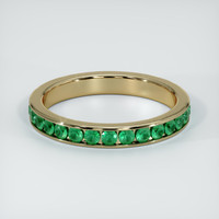 18K Yellow Gold Emerald Eternity Wedding Band Video
