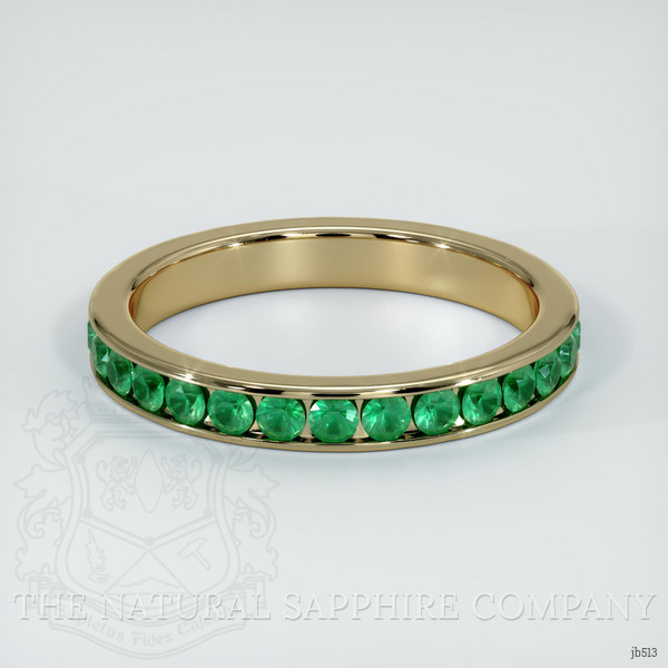 18K Yellow Gold Emerald Eternity Wedding Band