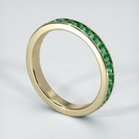 18K Yellow Gold Emerald Eternity Wedding Band Image