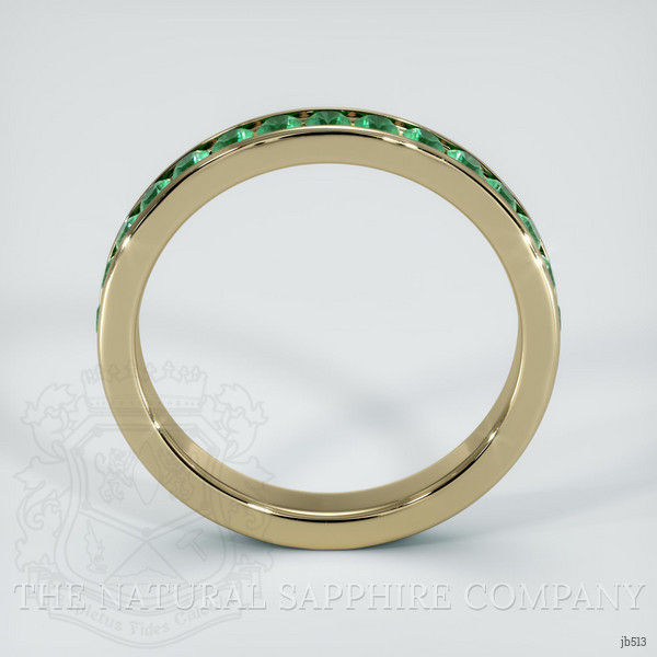18K Yellow Gold Emerald Eternity Wedding Band