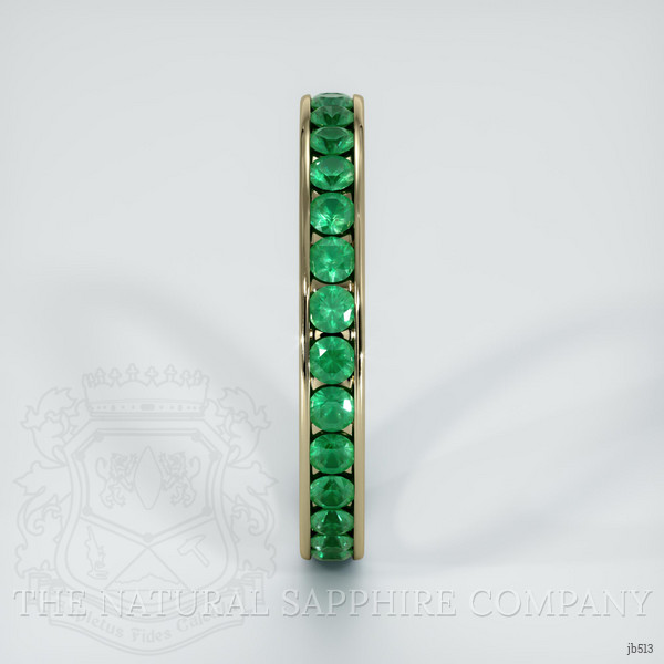 18K Yellow Gold Emerald Eternity Wedding Band