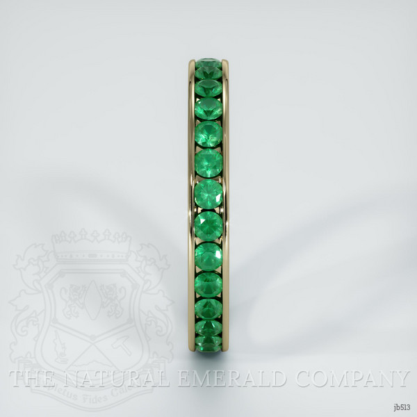 18K Yellow Gold Emerald Eternity Wedding Band