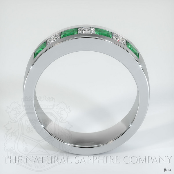 Platinum 950 Emerald and Diamond Men's Wedding Band