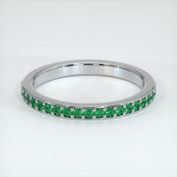 18K White Gold Emerald Prong Wedding Band Video