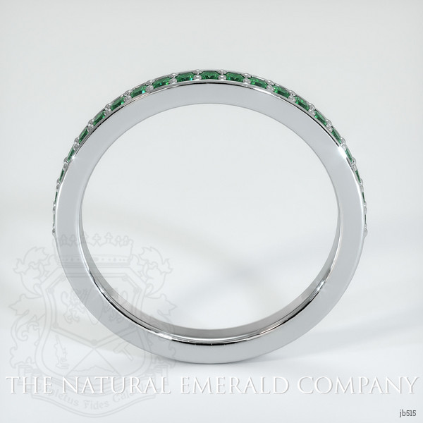 18K White Gold Emerald Prong Wedding Band