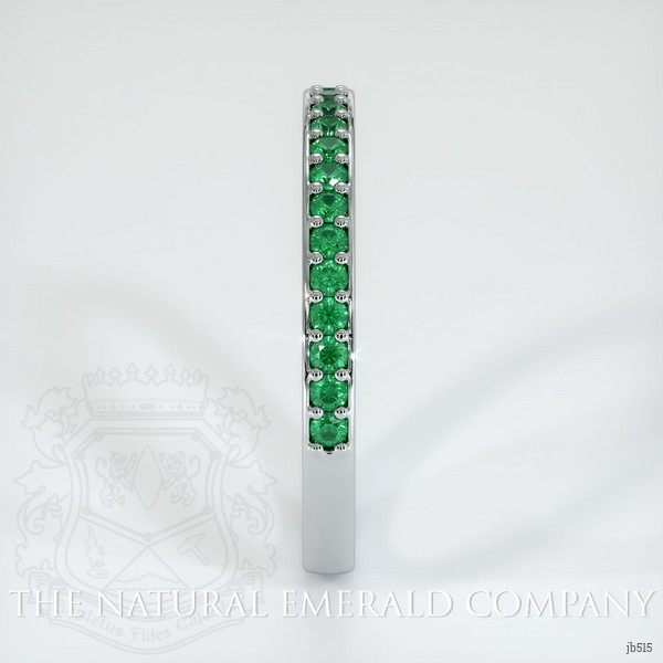 18K White Gold Emerald Prong Wedding Band