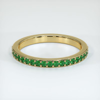 18K Yellow Gold Emerald Prong Wedding Band Video